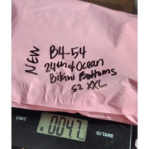 24th + Ocean Womens Bikini Bottoms Size XXL Blue White Swimwear Geometric Beach - Picture 10 of 10